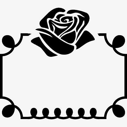 玫瑰花饰顶上的一个框架图标