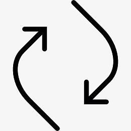 弯曲的刷新的箭图标