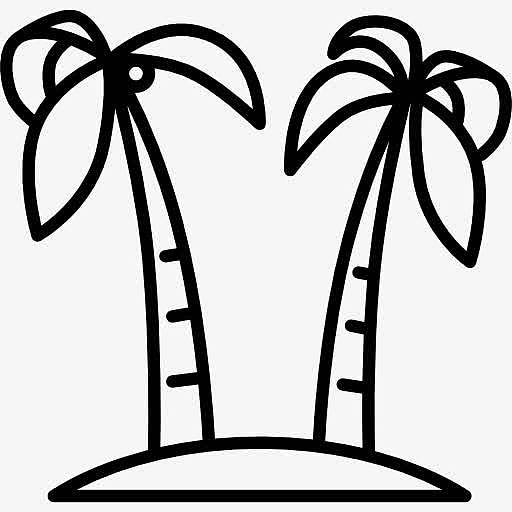 两棵棕榈树岛图标