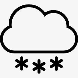 云雪花天气符号图标