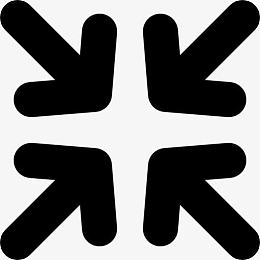 四个箭头指向中心界面符号减少图标