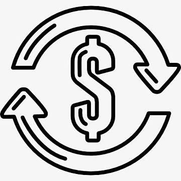 美元符号顺时针箭头的圆圈图标