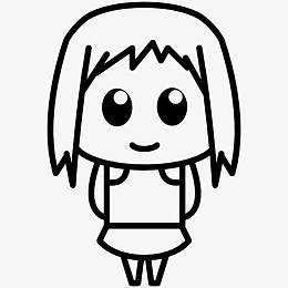 femenine动漫人物微笑图标