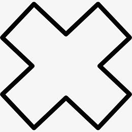 否定的十字架图标