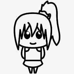 动漫女孩Ponytail 图标
