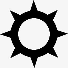 太阳的轮廓峰值在边缘图标