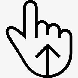 向上滑动手势笔划图标