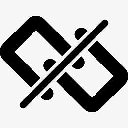 断开的链接接口符号链与斜线图标