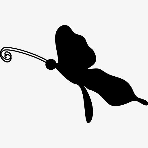 瘦蝴蝶侧视图剪影图标