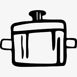 厨房里的手绘工具图标