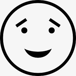 假笑嘻嘻的表情的面部轮廓图标