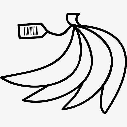 香蕉和条码标签图标