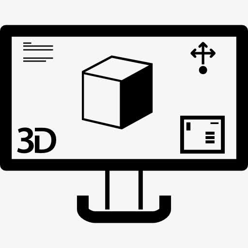 3d打印的图像在监视器屏幕上图标