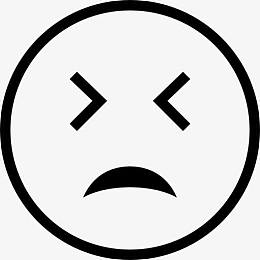 不开心的表情的脸轮廓符号图标