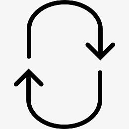 箭头的曲线形成一个椭圆形图标