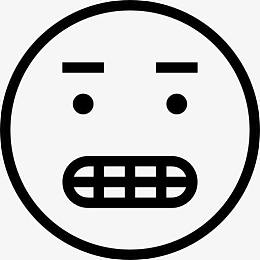 假笑脸表情符号概述图标