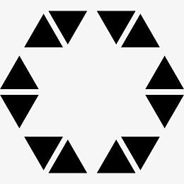 星在六角小三角形图标