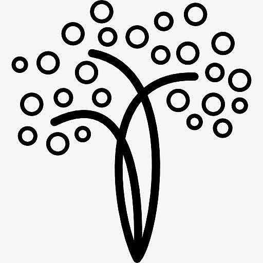 工艺树的线条和圆圈图标
