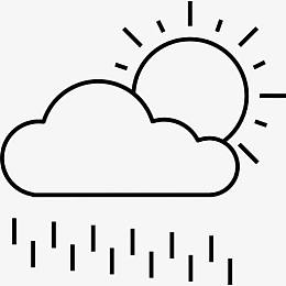 下雨的云，太阳图标