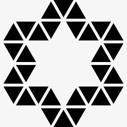 星星点缀的小三角形的轮廓图标