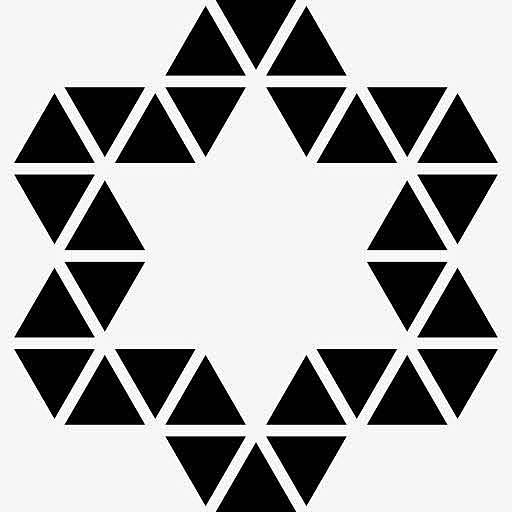 星星点缀的小三角形的轮廓图标
