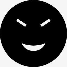 有趣的表情符号的黑色固体界面图标