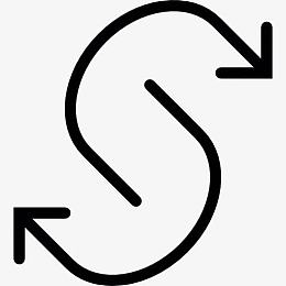 两相对弯曲箭头图标