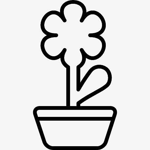 盆栽植物与花的盆栽概述图标