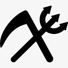 万圣节的镰刀和三叉戟图标