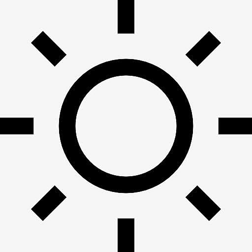 太阳形状的圆直射线图标