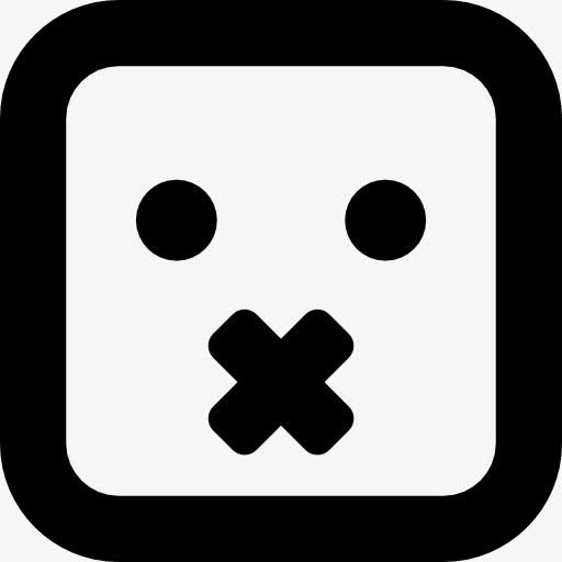沉默的脸与交叉口形状图标