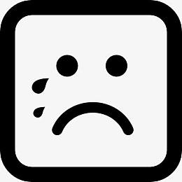 哭泣的表情圆角方形脸图标