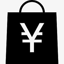 购物袋与货币符号图标