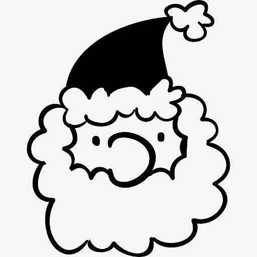 Santa的头和卷曲的胡子图标