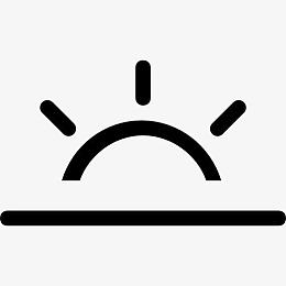 半个太阳在地平线天气符号中风图标