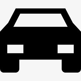 运动轿车的正面轮廓图标