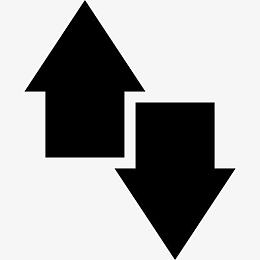 上下相对的箭头符号并排图标