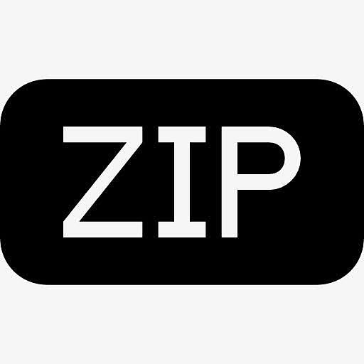 zip文件的圆角矩形黑色固体界面符号图标