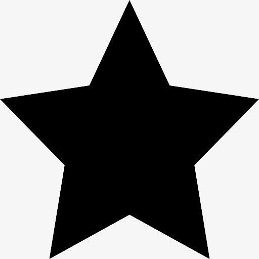 明星黑fivepointed形符号图标