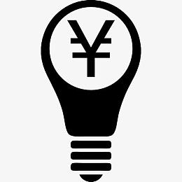 灯泡与Yen符号图标