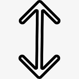 箭头双概述垂直上下的标志图标