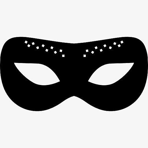 狂欢节面具的黑色圆形图标