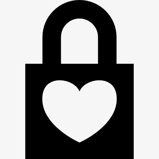 锁定的挂锁与心脏图标