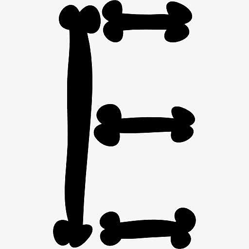 字母E骨骼排版图标