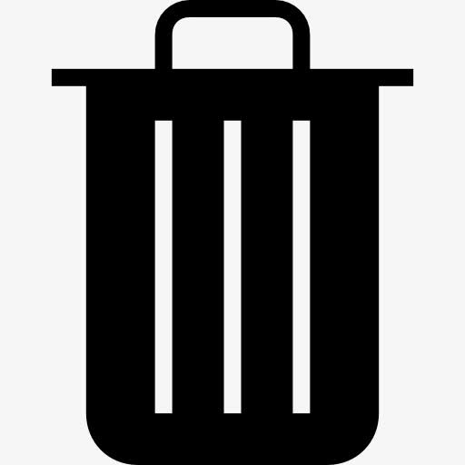 垃圾桶黑色象征图标