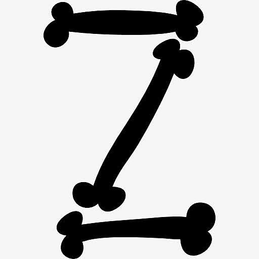 字母Z填充骨万圣节字体图标