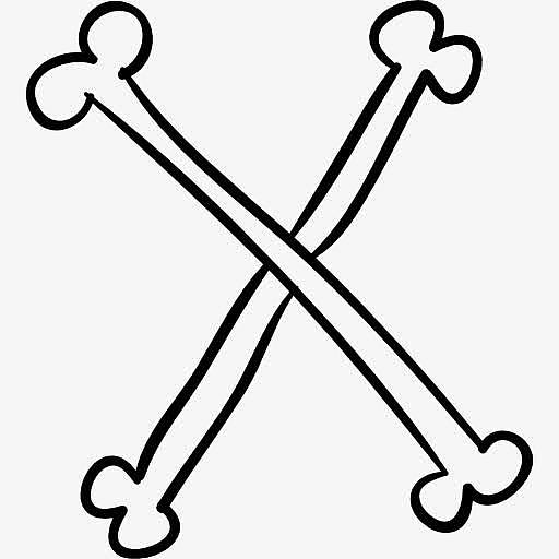 十字交叉的骨头概述万圣节字体图标