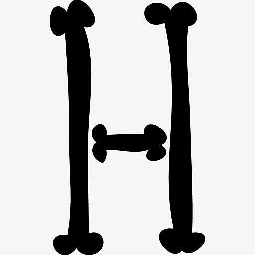 字母H填充骨图标