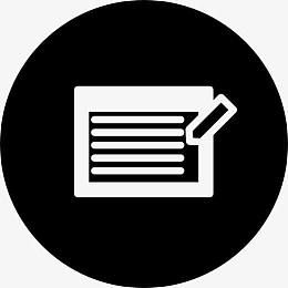 写的文字符号在一个圆圈图标