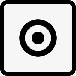 目标同心圆象征方形按钮图标